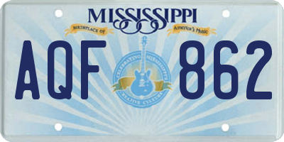 MS license plate AQF862