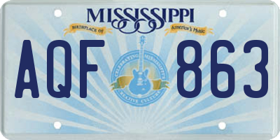 MS license plate AQF863