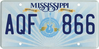 MS license plate AQF866