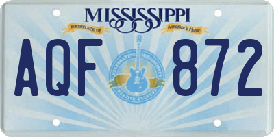 MS license plate AQF872