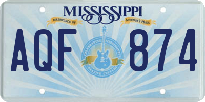 MS license plate AQF874
