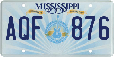 MS license plate AQF876