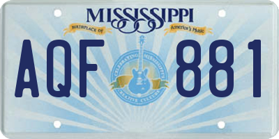 MS license plate AQF881