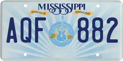 MS license plate AQF882