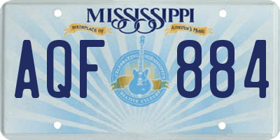MS license plate AQF884