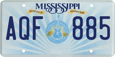 MS license plate AQF885