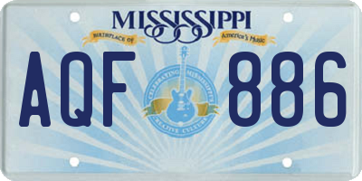 MS license plate AQF886