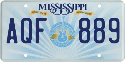 MS license plate AQF889