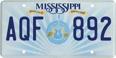 MS license plate AQF892