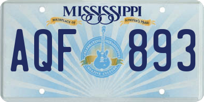 MS license plate AQF893