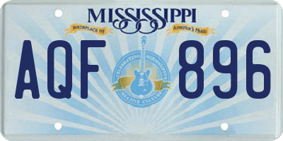 MS license plate AQF896