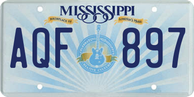 MS license plate AQF897