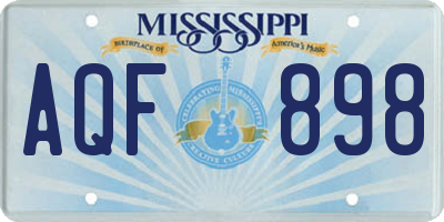 MS license plate AQF898