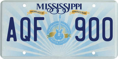 MS license plate AQF900