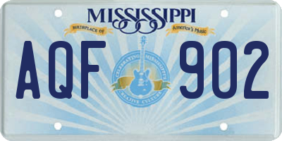 MS license plate AQF902