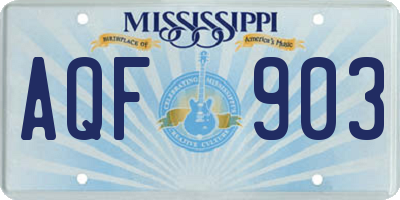 MS license plate AQF903