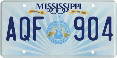 MS license plate AQF904