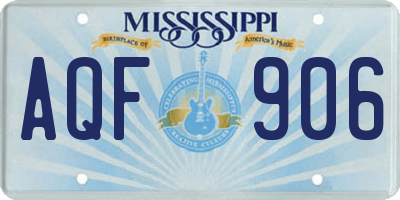 MS license plate AQF906