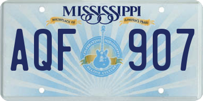 MS license plate AQF907