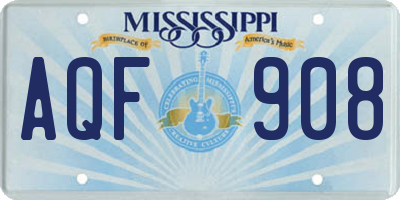 MS license plate AQF908
