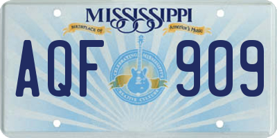 MS license plate AQF909