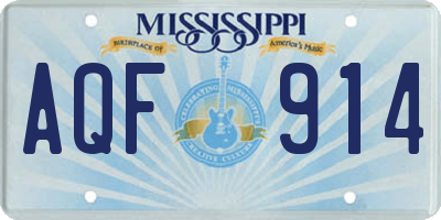 MS license plate AQF914