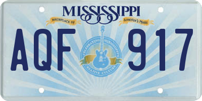 MS license plate AQF917