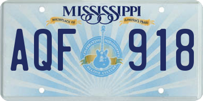 MS license plate AQF918