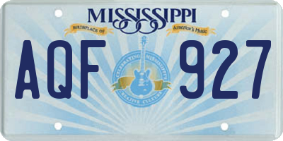 MS license plate AQF927