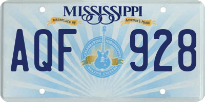 MS license plate AQF928