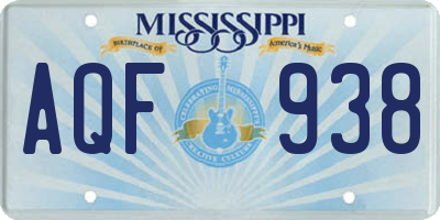 MS license plate AQF938