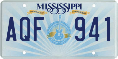 MS license plate AQF941