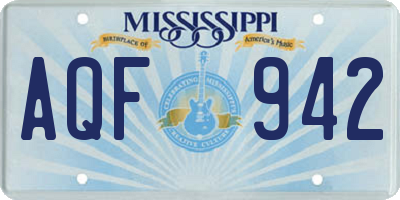 MS license plate AQF942