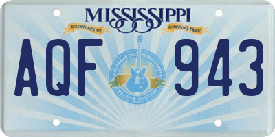 MS license plate AQF943