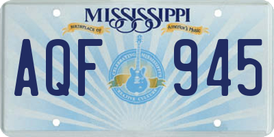MS license plate AQF945