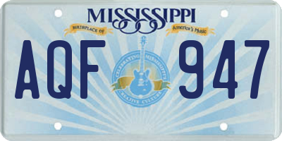 MS license plate AQF947