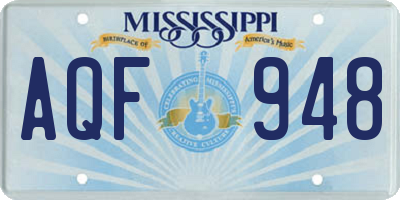 MS license plate AQF948