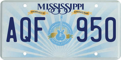 MS license plate AQF950