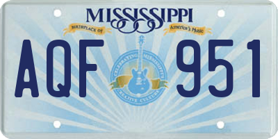 MS license plate AQF951