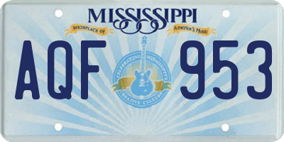 MS license plate AQF953