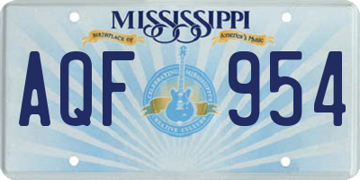 MS license plate AQF954