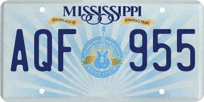 MS license plate AQF955