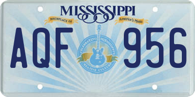 MS license plate AQF956