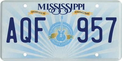 MS license plate AQF957