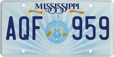 MS license plate AQF959