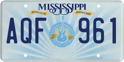 MS license plate AQF961