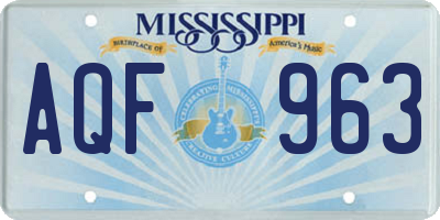 MS license plate AQF963