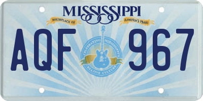 MS license plate AQF967