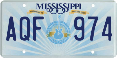 MS license plate AQF974