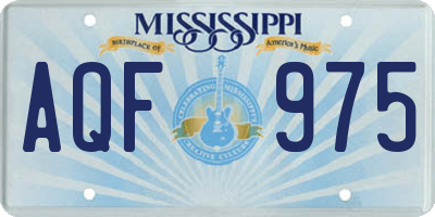 MS license plate AQF975
